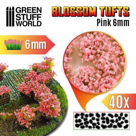 Trsy - Blossom TUFTS - 6mm self-adhesive - DARK VIOLET (Trsy ružových kvetov)